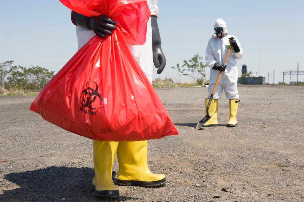 Biohazard plastic bags